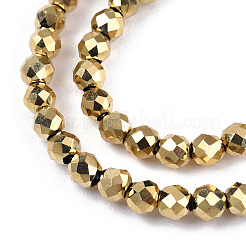 Chapelets de perles en verre électroplaqué&nbsp;EGLA-T027-01G