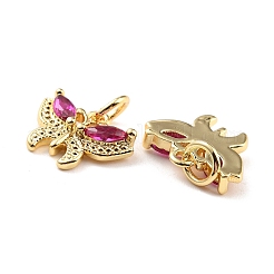 Véritables breloques en zircon cubique micro pavé en laiton plaqué 18k or véritable&nbsp;ZIRC-Z023-05C