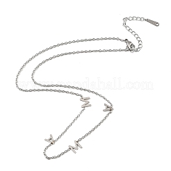 Muttertags-Halsketten mit dem Buchstaben „Mama“ aus Edelstahl 304 für Damen&nbsp;NJEW-Z117-01P
