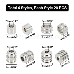 80 шт. 4 бусины из нержавеющей стали 304 STAS-DC0005-57