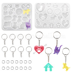 2 pieza de 2 estilos de moldes de silicona para pendientes con silueta colgante para hacer tú mismo&nbsp;DIY-TA0015-69