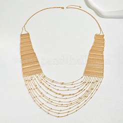 Элегантные латунные геометрические кисточки многослойные ожерелья-нагрудники для женского праздничного наряда GR3254