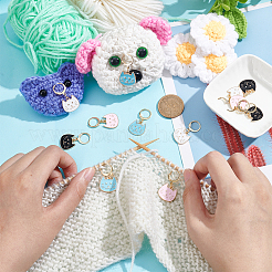 Кулон в виде головы кошки из сплава эмали с замком маркеры петель HJEW-AB00080