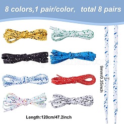 8 пара плоских полиэстеровых шнурков двух цветов&nbsp;FIND-GO0002-82