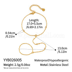 Geometrische Handkettenarmbänder aus Edelstahl 304 mit Kristall-Strassen&nbsp;VG4672
