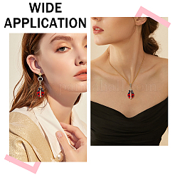 6 шт. подвески из стеклянных бусин в виде божьей коровки&nbsp;PALLOY-CA00021