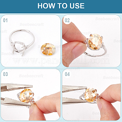 1 Stück verstellbarer Ring mit 925 Zirkonia-Komponenten aus Sterlingsilber&nbsp;STER-BBC0009-15