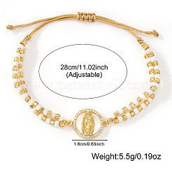 Регулируемые латунные эмалированные браслеты с подвеской в виде святого Бенедикта и Девы Марии&nbsp;FQ5535