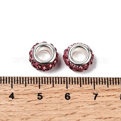 Горный хрусталь из полимерной глины европейские бусины с большим отверстием&nbsp;FPDL-R002-10