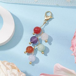 Colgantes de amatista natural redonda&nbsp;HJEW-JM02693