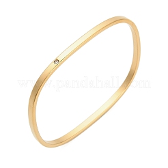 Женские прямоугольные браслеты из нержавеющей стали 304 с кристаллами и стразами&nbsp;BJEW-A150-03G