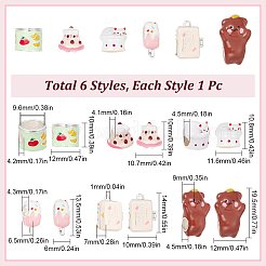 6 шт. 6 стиля латунные эмалевые европейские бусины KK-SC0004-41