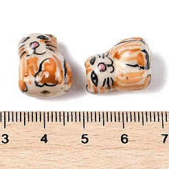 Расписанные вручную фарфоровые бусины&nbsp;LS-PORC-R001-01G