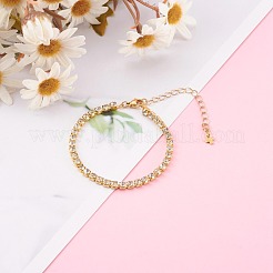 Laiton gourmettes strass strass&nbsp;BJEW-JB06002