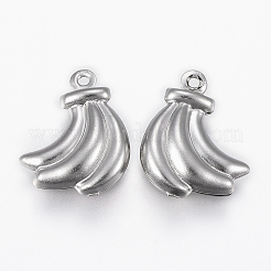 変色しにくい304ステンレススチールペンダント  バナナ  ステンレス鋼色  15x12.5x4mm  穴：1mm&nbsp;STAS-P175-15P