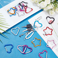 18 шт. 18 стиля алюминиевого сплава карабины для скалолазания&nbsp;AJEW-AN0007-15