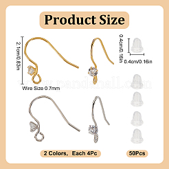 2 цвет 925 серьги из стерлингового серебра с прозрачными кубическими цирконами STER-GO0001-28