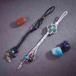 12шт крыло плетеный нейлоновый шнур макраме мешочек кулон украшения AJEW-SW00009-04