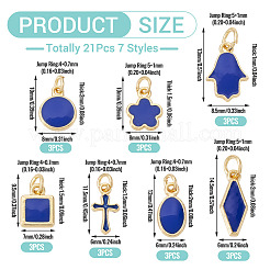 21шт 7 стиля латунные эмалевые подвески&nbsp;KK-TA0003-19C