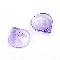 クリアガラスチャーム  花びら  ツートン  ミディアムスレートブルー  15x13.5x4mm  穴：1.2mm&nbsp;LS-GLAA-H016-05E-17