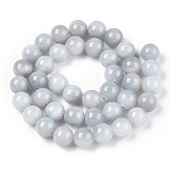 Нити из натуральных окрашенных желтых нефритовых бусин&nbsp;X-G-R271-8mm-YXS18-01