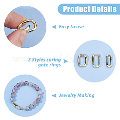 12 шт. 3 стиля латунных пружинных затворных колец KK-HS0015-32