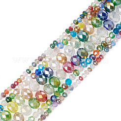6 brin 3 styles de brins de perles en verre électrolytique&nbsp;EGLA-TA0013-70