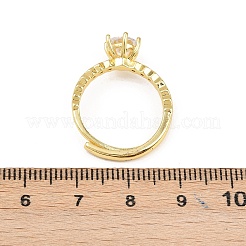 Манжеты из латуни с микро паве кубический цирконий для женщин&nbsp;RJEW-Z113-32G