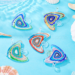 5 шт. 5-х цветные большие подвески ручной работы в технике лэмпворк LAMP-TA0001-67