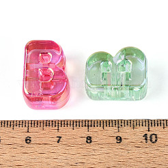 Cuentas europeas de acrílico transparente chapado en uv&nbsp;OACR-M027-02B