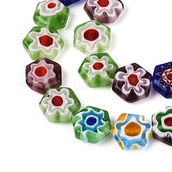 Ручной работы millefiori стеклянные бусины нитки LAMP-T022-13B