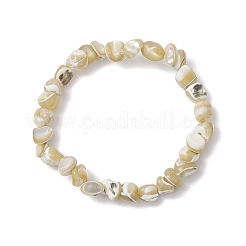 Натуральные бусины из ракушек трохус эластичные браслеты для мужчин и женщин BJEW-JB11685