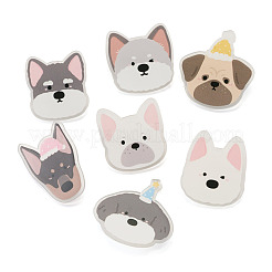 7 Stück 7-farbige Acrylbrosche mit Cartoon-Hund&nbsp;JEWB-TA0001-37