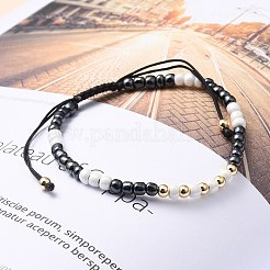 Nylon regolabile bracciali intrecciati cavo di perline&nbsp;BJEW-JB05480-05