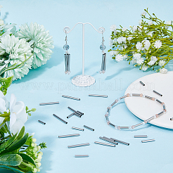 240個3スタイル304ステンレススチールチューブビーズ  ステンレス鋼色  10~20x2.5mm  穴：2mm  80個/スタイル&nbsp;STAS-DC0015-54