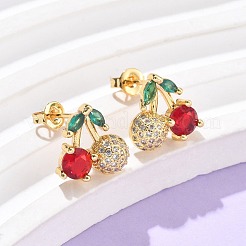 Латунь кубического циркония серьги стержня&nbsp;EJEW-Q017-03B-G