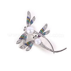 Spilla in lega di strass a forma di libellula&nbsp;LS-PW-WG859D6-01