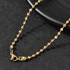 Collares de cadena de bolas de acero inoxidable 304 de 3 mm para mujer&nbsp;LS-NJEW-B134-09A-G