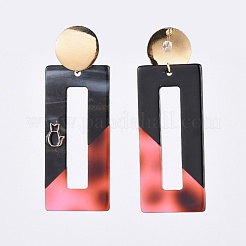Boucles d'oreilles pendantes en acétate de cellulose (résine)&nbsp;EJEW-JE03456-01