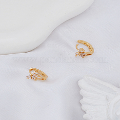 1 пара серег-колец из латуни с кристаллами и стразами&nbsp;EJEW-LP0009-16G