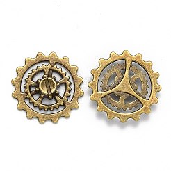 Metalllegierung steampunk Gang Anhänger / charms Anschlüsse cog Anhänger&nbsp;TIBEP-X0021-01AB-FF