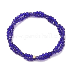 Браслет из прозрачных стеклянных бусин BJEW-JB12876-01