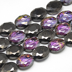 Стеклянные бусины с гальваническим покрытием  EGLA-S152-16x12mm-M