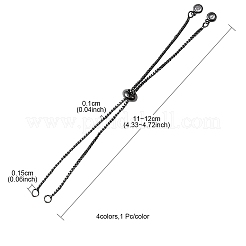 4 stücke 4 farben messing box kette armband herstellung&nbsp;KK-YW0001-45