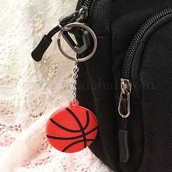 6 個 6 スタイル PVC プラスチックペンダントキーホルダー  スポーツグッズキーホルダー  プラチナメッキ鉄スプリットキーリング付き  混合図形  9.85~10.85cm  1個/スタイル&nbsp;KEYC-YW0001-19