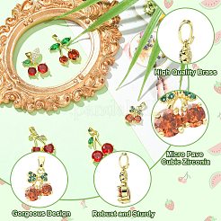 5 шт. 5 стиля латунных подвесок с микропаве из кубического циркония&nbsp;KK-CJ0004-12