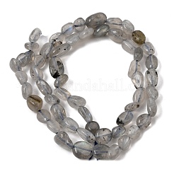 天然ラブラドライトナゲット連売りをビーズ  タンブルストーン  5~10x6~7x3~7mm  穴：1mm  約14.9インチ〜15.7インチ&nbsp;X-G-J335-40