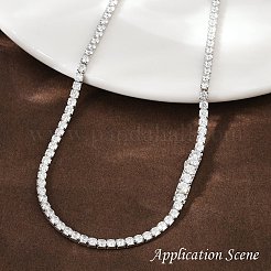 925 Sterling Silber klare Zirkonia Ketten&nbsp;STER-C016-02A-P02