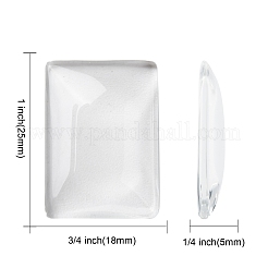 Прозрачные стеклянные кабошоны прямоугольник&nbsp;X-GGLA-R025-25x18