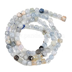 Natürliche teufelsblaue Aquamarin-Perlenstränge&nbsp;G-Z163-A01-4x4mm